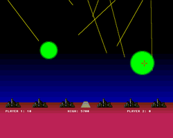 Missile Command Screenshot Amiga Public Domain